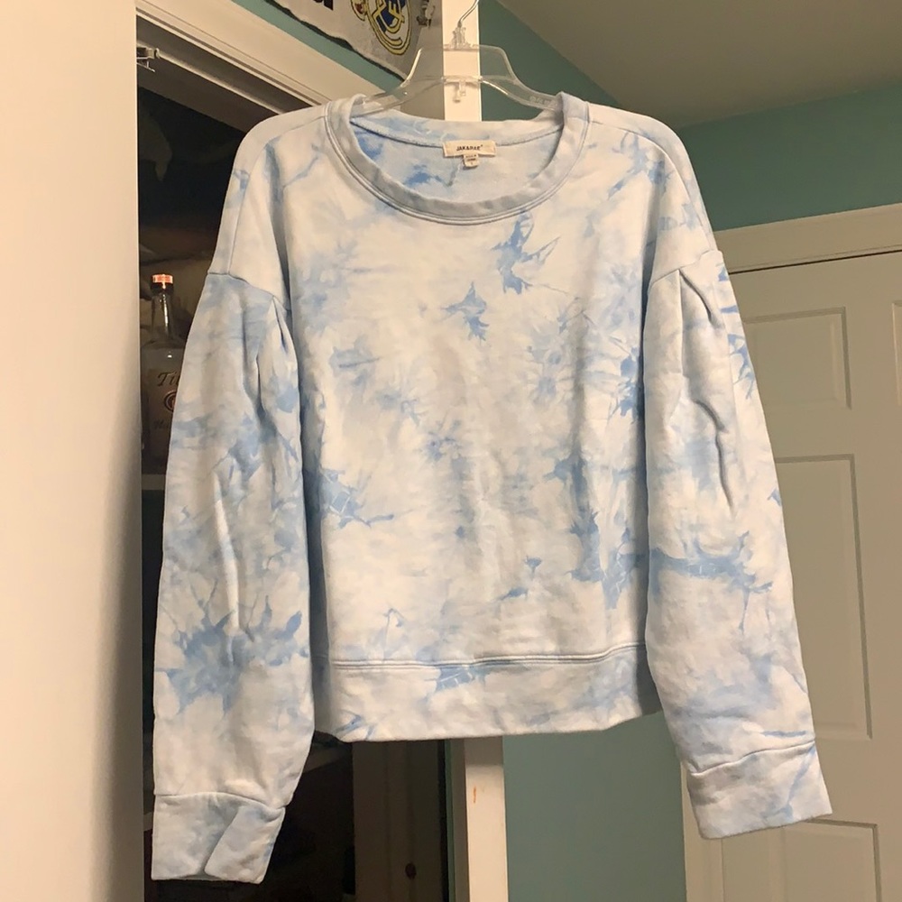 Blue and white tie dye sweatshirt